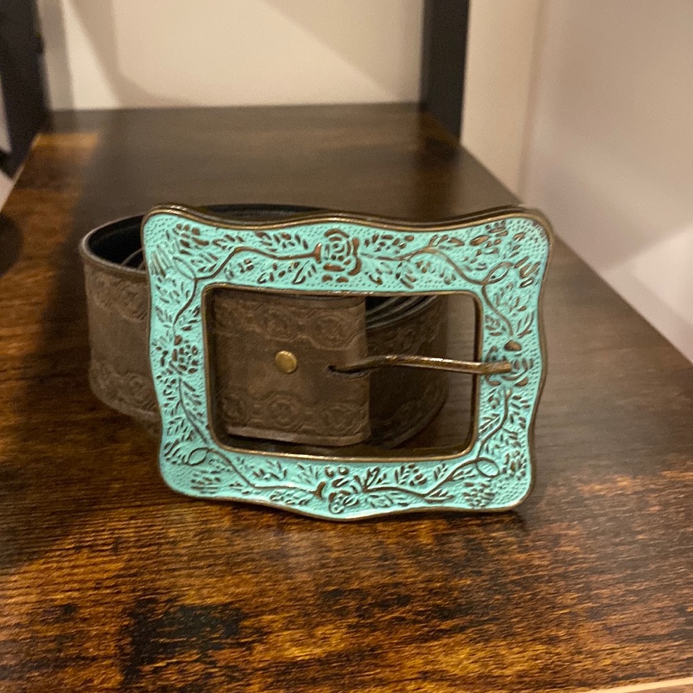 Faux leather pirate belt